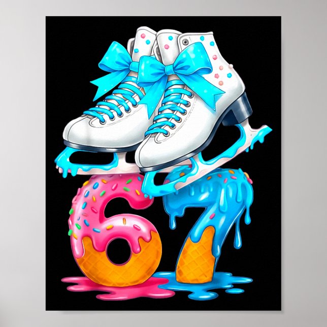 Poster Skating Ice Cream Drip Number 67 Player 67th Birth (Frente)