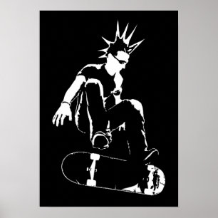 Poster skatista punk