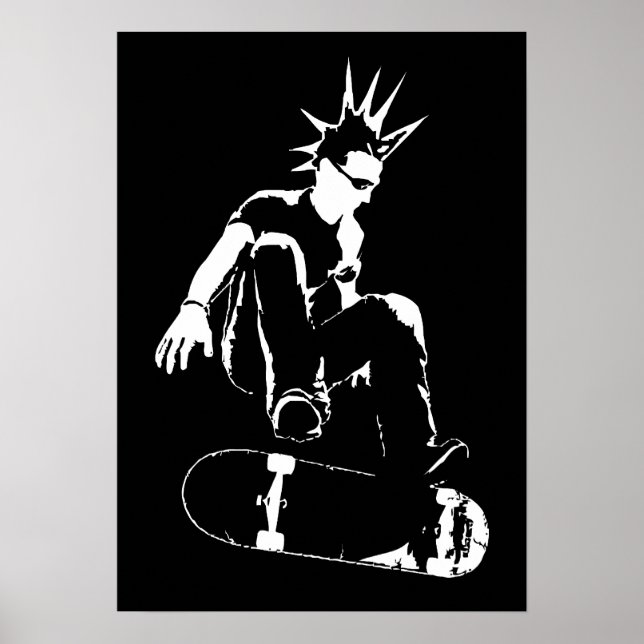 Poster skatista punk (Frente)