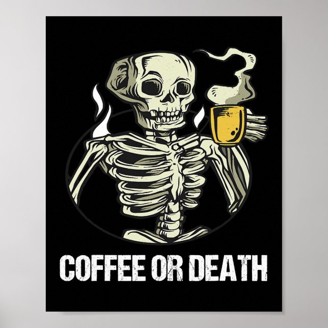 Poster SkelBebendo Café Vintage Men Halloween Cos (Frente)