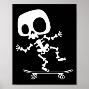 Poster Skeletboard Skateboard Halloween Costume Divertido