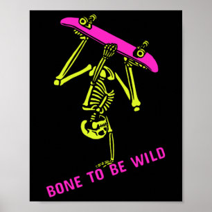 Poster Skeletboarder Halloween Figurume Mulheres