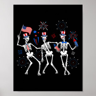 Poster Skeleton 4 De Julho Pelos Sineiros Americanos