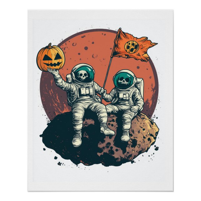 Póster Skeleton Astronaut Crew (Frente)