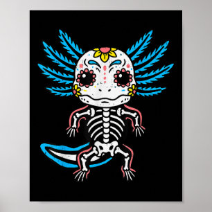 Poster Skeleton Axolotl Halloween Meninas adolescentes