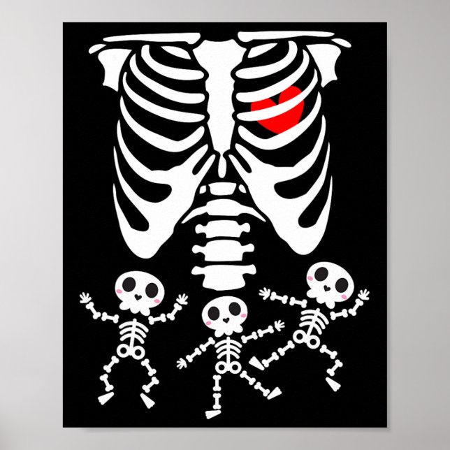 Poster Skeleton Baby Halloween Casais de gravidez (Frente)