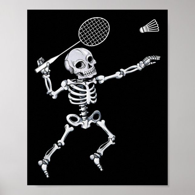 Poster Skeleton Badminton Smash Shuttle (Frente)