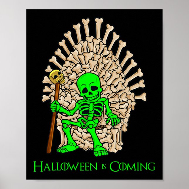 Poster Skeleton Bones Throne Halloween (Frente)