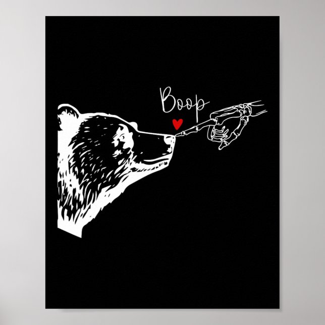 Poster Skeleton Boop Bear Dia de as Bruxas engraçado Meni (Frente)