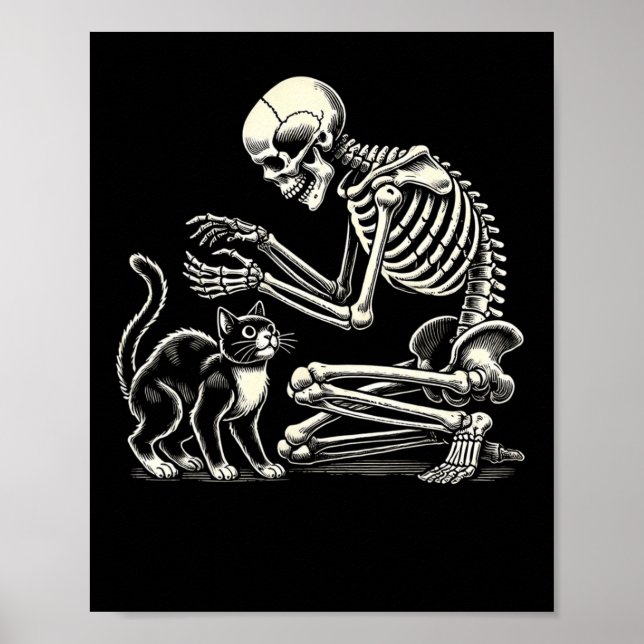 Poster Skeleton Cat Art For Men Women Felume Hall (Frente)