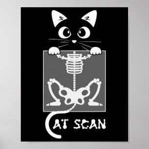 Poster Skeleton Cat Scan Ct Scaning Engraçado X Ray Pun M