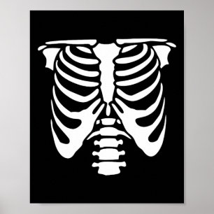 Poster Skeleton Chest Rib Cage Bones Halloween Raio-X