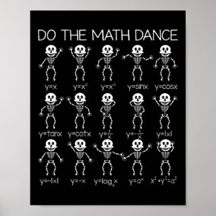 Poster Skeleton Dancing Figures Equação Professor de Mate