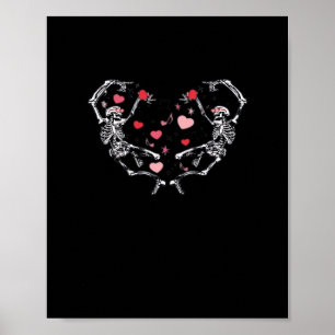 Poster Skeleton Dancing Heart Dia de os namorados Gift Sk