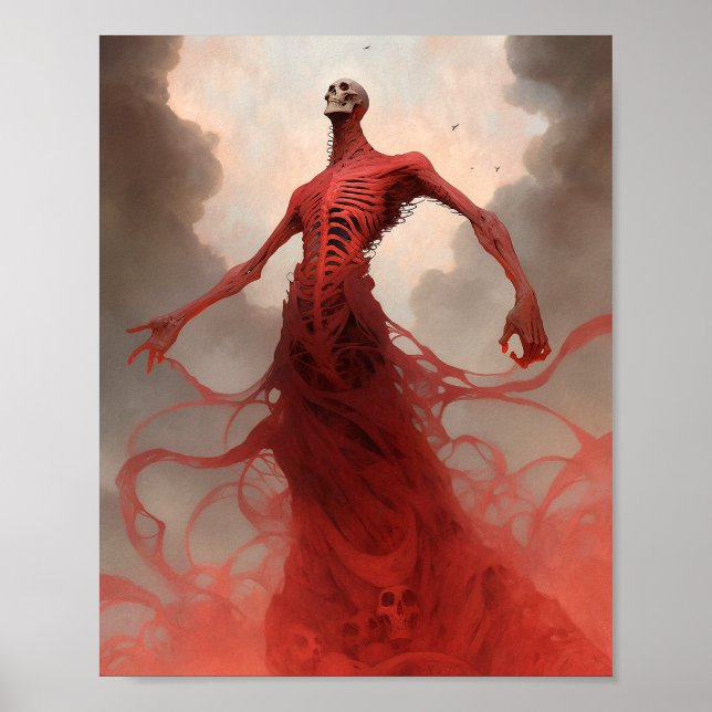 Poster Skeleton Demon Creature Dark Fantasy Horror (Frente)