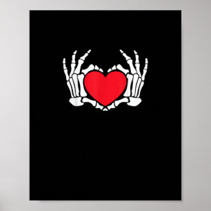 Poster Skeleton Dia de os namorados de Mão Engraçado Memó