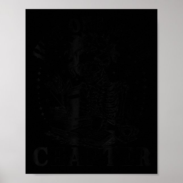 Poster Skeleton Engraçado Leading Book Só Mais Um Capítul (Frente)