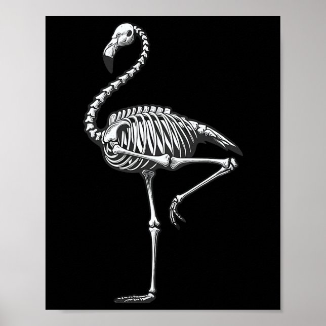 Poster Skeleton Flamingo Halloween (Frente)