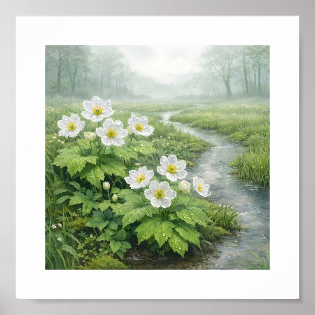 Poster Skeleton Flower (Diphylleia grayi) – Art Print (Frente)