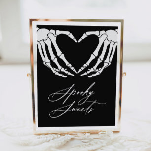 Poster Skeleton Halloween Chá de fraldas Spooky Sweets Si