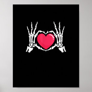 Poster Skeleton Halloween do Coração da Mão