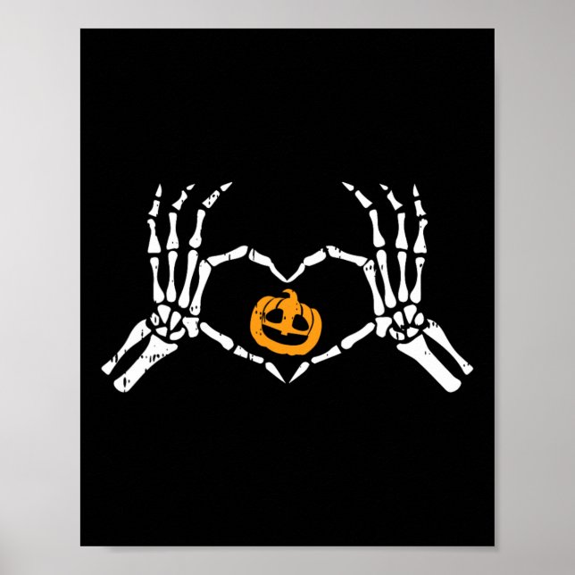Poster Skeleton Halloween Heart Halloween Costume Bones P (Frente)