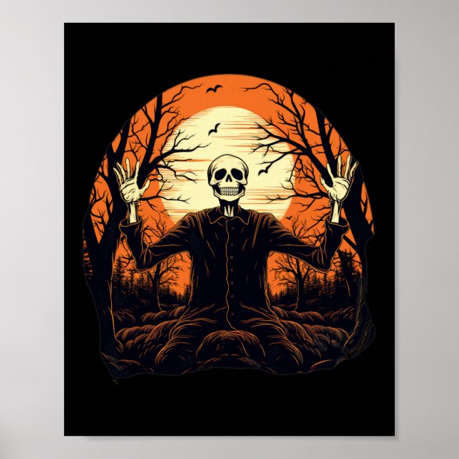 Poster Skeleton Halloween Para Homens (Frente)