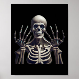 Poster Skeleton Halloween Para Mulheres Crianças