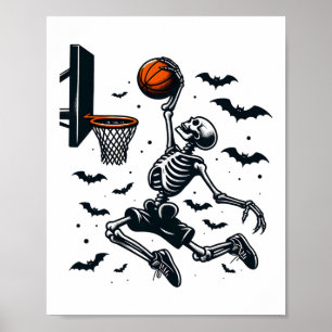 Poster Skeleton Halloween Skeleton Sketll Player