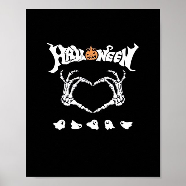 Poster Skeleton Hand Com, Design Halloween (Frente)