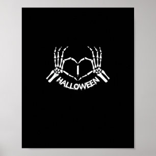 Poster Skeleton Hand Heart Ppreguiçoso Halloween Costume 