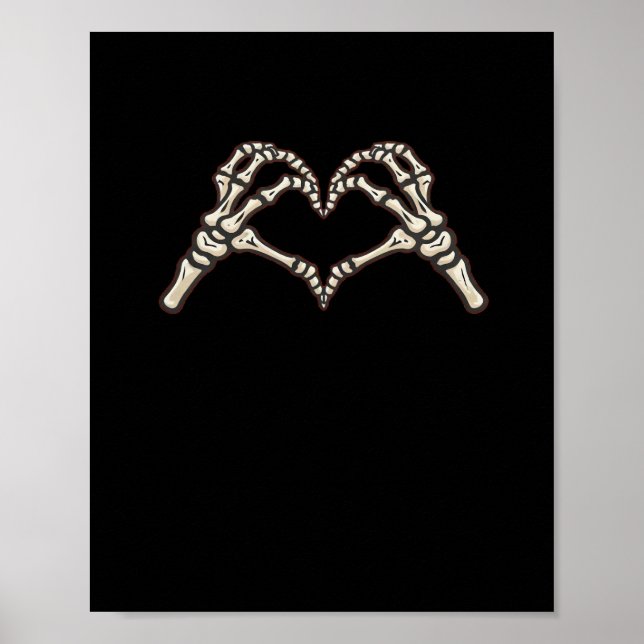 Poster Skeleton Hand Hearts Design (Frente)