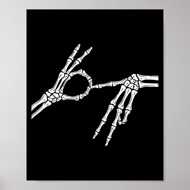 Poster Skeleton Hands Six Seven 6 7 Halloween Costume Men (Frente)