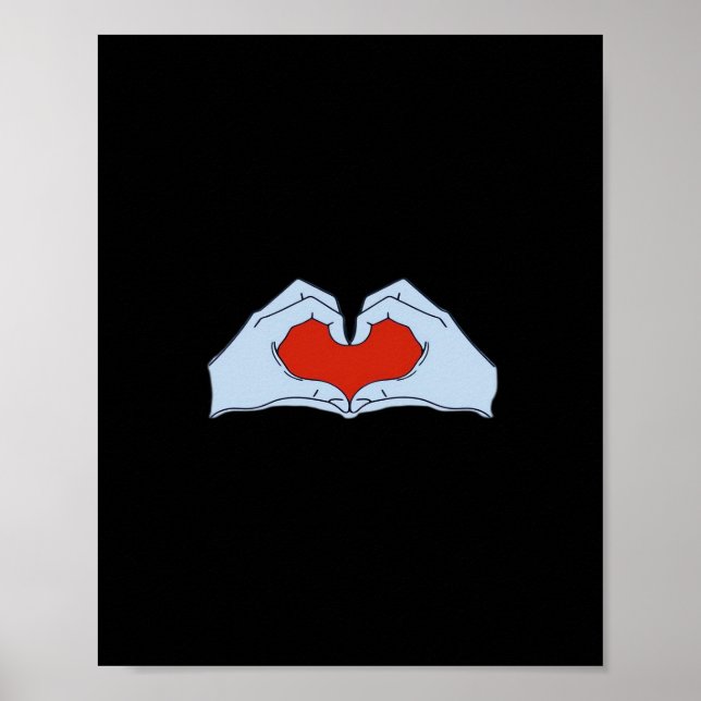 Poster Skeleton Heart Mãos Clássicas e Halloween Básico (Frente)