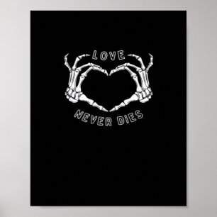 Poster Skeleton Heart Mãos Engraçadas e Clássicas