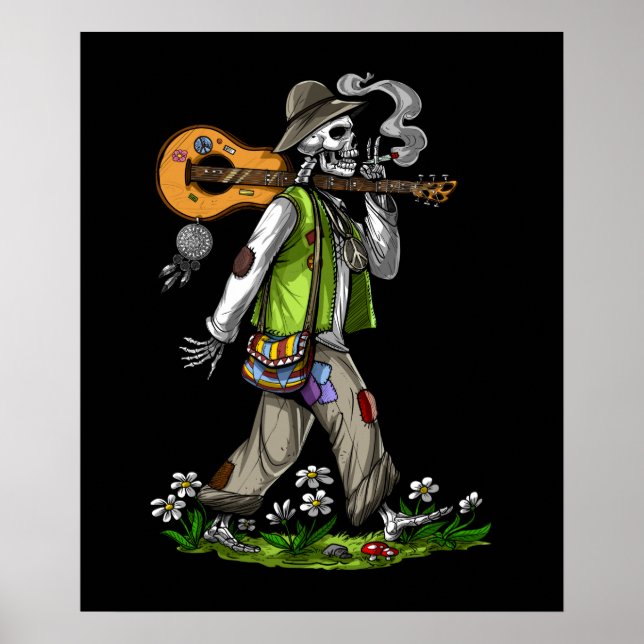 Poster Skeleton Hippie (Frente)