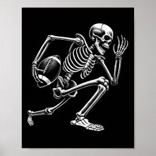 Poster Skeleton jogando futebol Halloween Skull