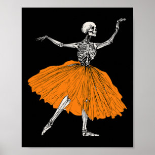 Poster Skeleton Llerina Dance Tutu Spooky Dancer Hal