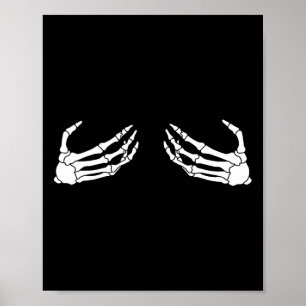 Poster Skeleton Mão Dia de as Bruxas engraçado Mama Feste