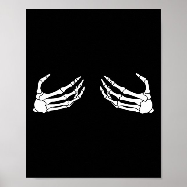Poster Skeleton Mão Dia de as Bruxas engraçado Mama Feste (Frente)