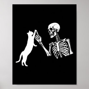 Poster Skeleton Mão Fazendo Dia de as Bruxas engraçado De