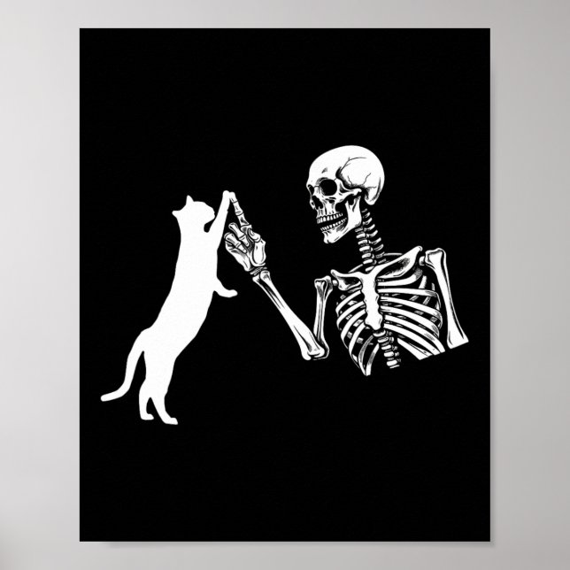 Poster Skeleton Mão Fazendo Dia de as Bruxas engraçado De (Frente)