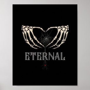 Poster Skeleton Mãos Cardíaco Clássico