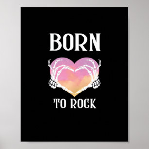 Poster Skeleton Mãos Gráfico Cardíaco Para Clássico