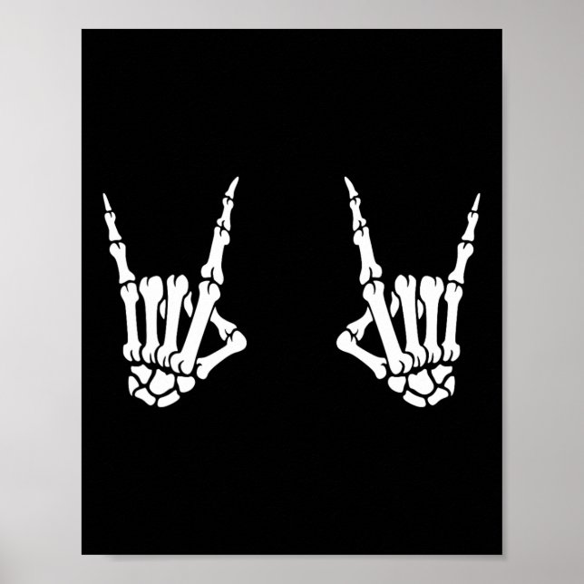 Poster Skeleton Mãos Rocker Rock Em Rock Star (Frente)