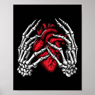 Poster Skeleton Mãos Segurando O Figurino De Halloween Wo