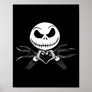 Poster Skeleton Mãos Sinais de Coração Engraçado Caveira