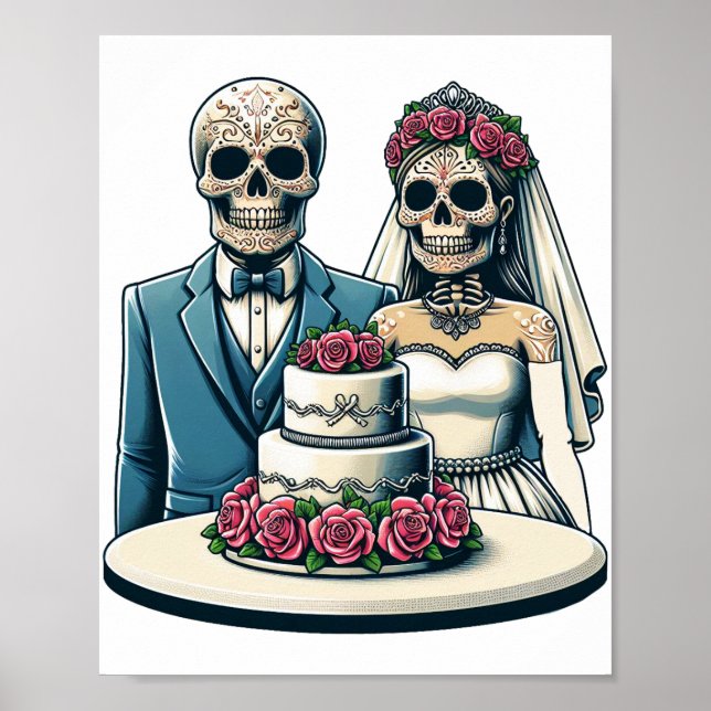 Poster Skeleton Noiva e dia de casamento de morto (Frente)