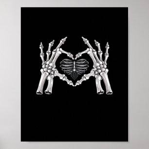 Poster Skeleton Ribs Sinal de Coração da Mão