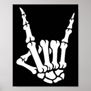 Poster Skeleton Rock Hand Pocket Figurino de Halloween C